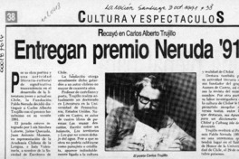 Entregan premio Neruda '91  [artículo].
