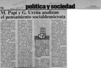 M. Papi y G. Urzúa analizan el pensamiento socialdemócrata  [artículo].