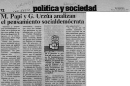 M. Papi y G. Urzúa analizan el pensamiento socialdemócrata  [artículo].