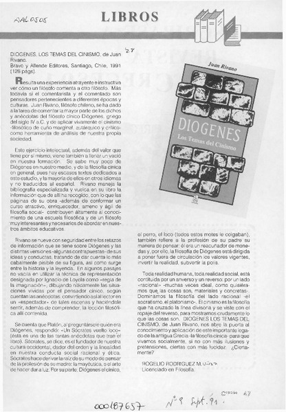 Libros  [artículo] Rogelio Rodríguez M.