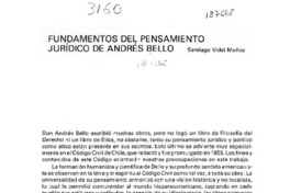 Fundamentos del pensamiento jurídico de Andrés Bello  [artículo] Santiago Vidal Muñoz.