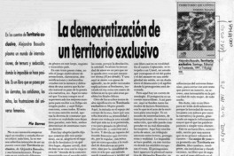 La democratización de un territorio exclusivo  [artículo] Pía Barros.