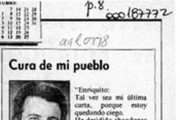Cura de mi pueblo  [artículo] Enrique Ramírez Capello.