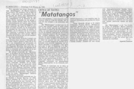 "Matatangos"  [artículo] Agustín Letelier.