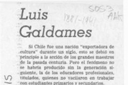 Luis Galdames  [artículo] Miguel Laborde.