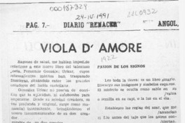 Viola d'Amore  [artículo] Augusto César Roa Villagra.