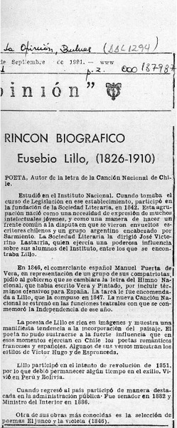 Eusebio Lillo (1826-1910)  [artículo].
