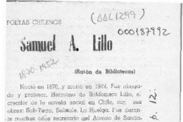 Samuel A. Lillo  [artículo] Ratón de Biblioteca.