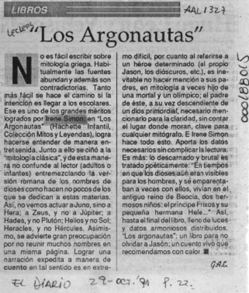 Los argonautas  [artículo] G. A. E.