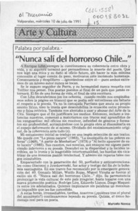 "Nunca salí del horroroso Chile -- "  [artículo] Marcelo Novoa.