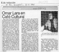 Omar Lara en café cultural  [artículo].