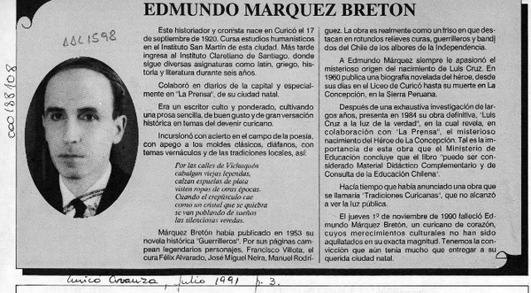 Edmundo Márquez Bretón  [artículo].