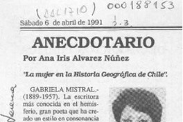 Anecdotario  [artículo] Ana Iris Alvarez Núñez.
