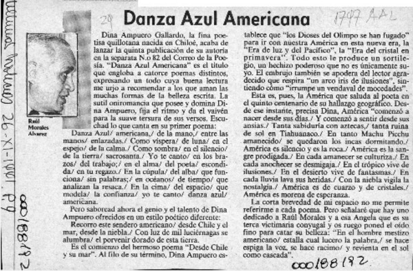 Danza azul americana  [artículo] Raúl Morales Alvarez.