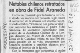 Notables chilenos retratados en obra de Fidel Araneda  [artículo].