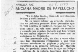 Anciana madre de Papelucho  [artículo].