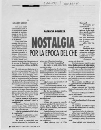 Nostalgia por la época del che  [artículo] Luis Alberto Ganderats.