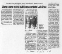 Libro sobre moral publica sacerdote Luis Díaz