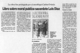 Libro sobre moral publica sacerdote Luis Díaz