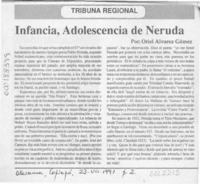 Infancia, adolescencia de Neruda  [artículo] Oriel Alvarez Gómez.