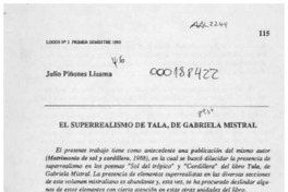 El superrealismo de Tala, de Gabriela Mistral  [artículo] Julio Piñones Lizama.