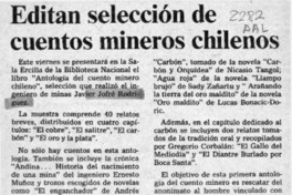Editan selección de cuentos mineros chilenos  [artículo].