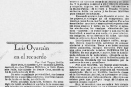 Luis Oyarzún en el recuerdo  [artículo] José Vargas Badilla.