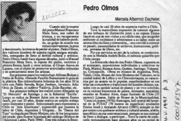 Pedro Olmos  [artículo] Marcela Albornoz Dachelet.