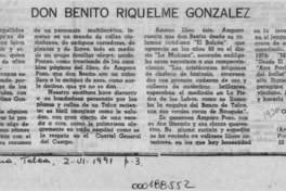 Don Benito Riquelme González  [artículo] Oscar Ramírez Merino.