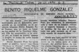 Benito Riquelme González  [artículo] José Flores Leiva.