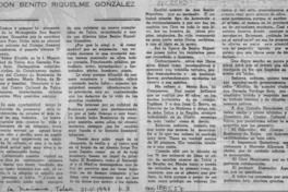 Don Benito Riquelme González  [artículo].