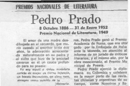 Pedro Prado  [artículo].
