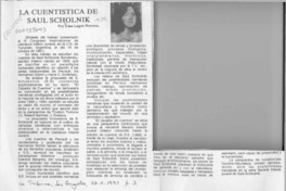 La cuentística de Saúl Schkolnik  [artículo] Irma Lagos Herrera.