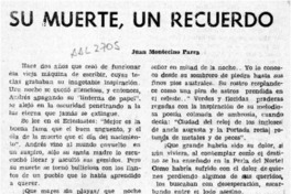 Su muerte, un recuerdo  [artículo] Juan Montecino Parra.