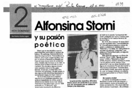 Alfonsina Storni y su pasión poética  [artículo] Marino Muñoz Lagos.