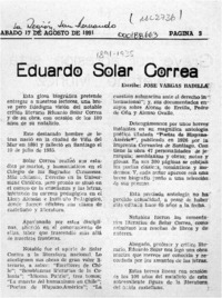 Eduardo Solar Correa  [artículo] José Vargas Badilla.