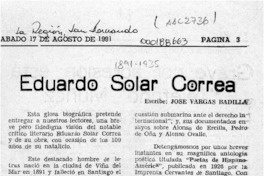 Eduardo Solar Correa  [artículo] José Vargas Badilla.