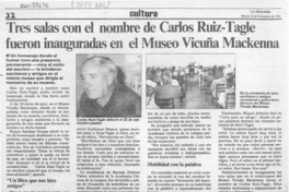 Tres salas con el nombre de Carlos Ruiz-Tagle fueron inauguradas en el Museo Vicuña Mackenna  [artículo].