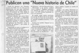 Publican una "Nueva historia de Chile"  [artículo].