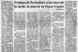 Primero de noviembre a las cinco de la tarde, la muerte de Oscar Castro