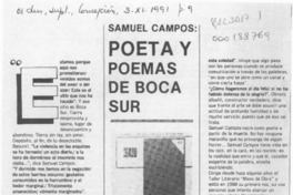Samuel Campos, poeta y poemas de boca sur  [artículo] Daga.