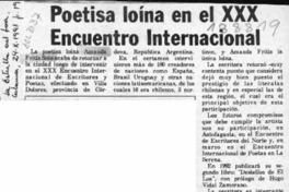 Poetisa loína en el XXX Encuentro Internacional  [artículo].
