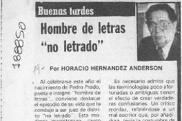 Hombre de letras "no letrado"  [artículo] Horacio Hernández Anderson.