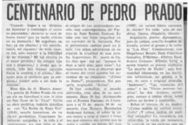 Centenario de Pedro Prado  [artículo] Rodolfo Garcés Guzmán.