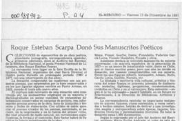 Roque Esteban Scarpa donó sus manuscritos poéticos  [artículo].