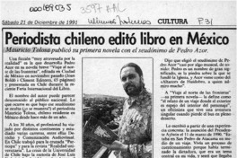 Periodista chileno editó libro en México  [artículo].