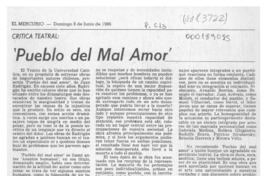 Pueblo del mal amor  [artículo] Agustín Letelier.