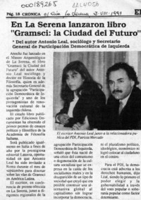 En La Serena lanzaron libro "Gramsci, la ciudad del futuro"  [artículo].