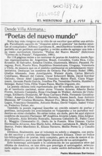 "Poetas del nuevo mundo"  [artículo] Pedro Mardones Barrientos.