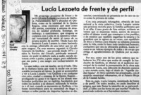 Lucía Lezaeta de frente y de perfil  [artículo] Raúl Morales Alvarez.
